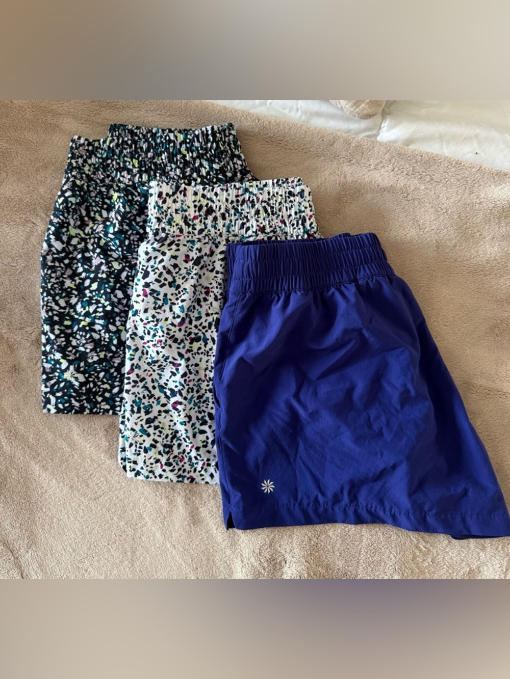 Athleta Women's Athletic Shorts - Blue and Multi-Prints